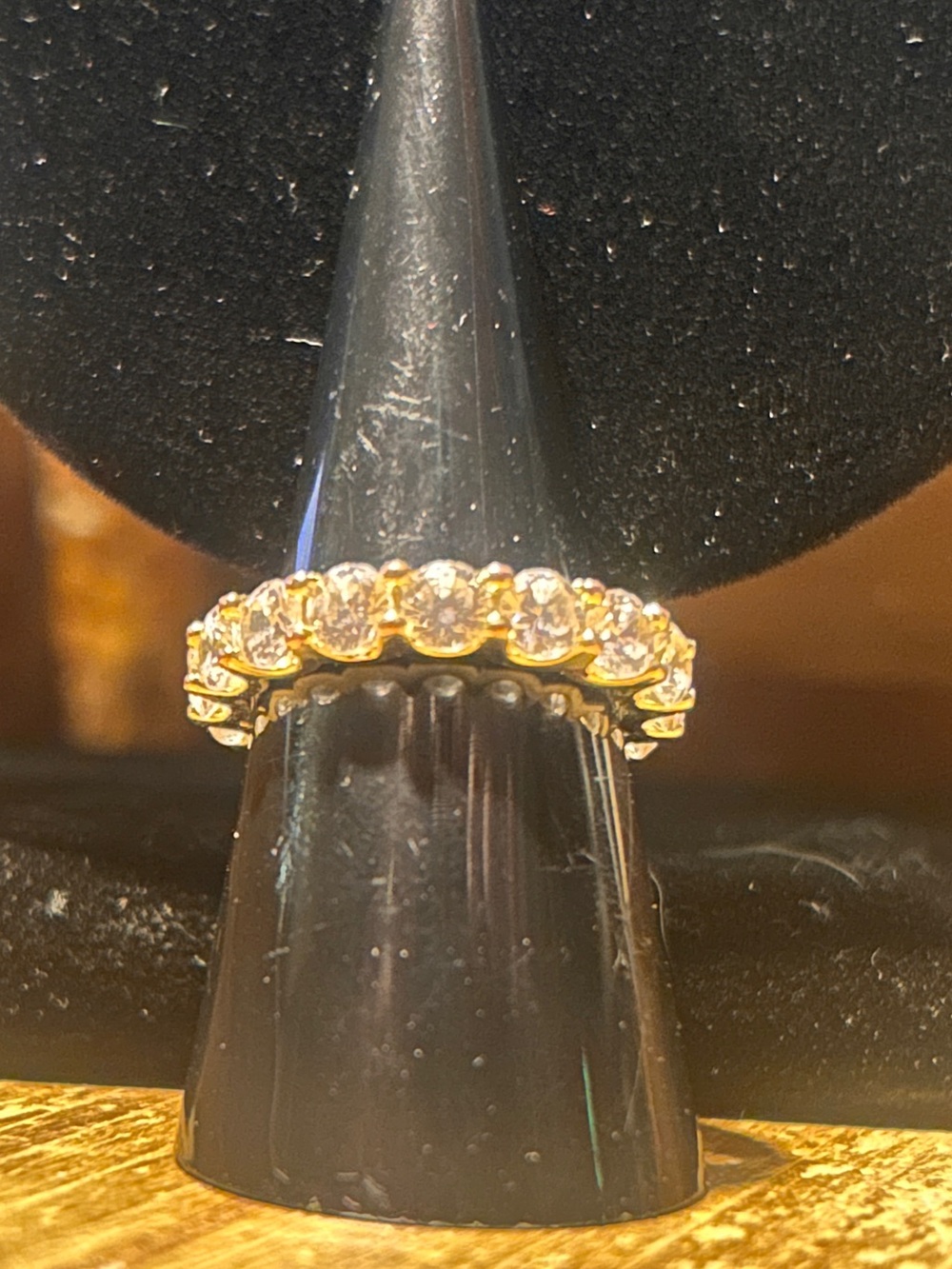 Gold  & cubic zirconia Eternity Band